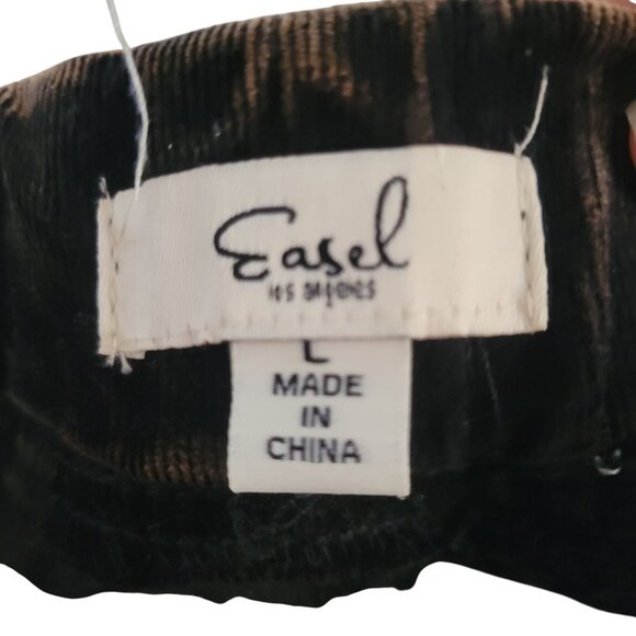 EASEL Vintage-Style Brown Acid Wash‎ velvet Corduroy Flare Pants Womens L hippie - Picture 6 of 7